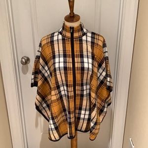 Navy, yellow and cream zip up cape L/XL Jones New York